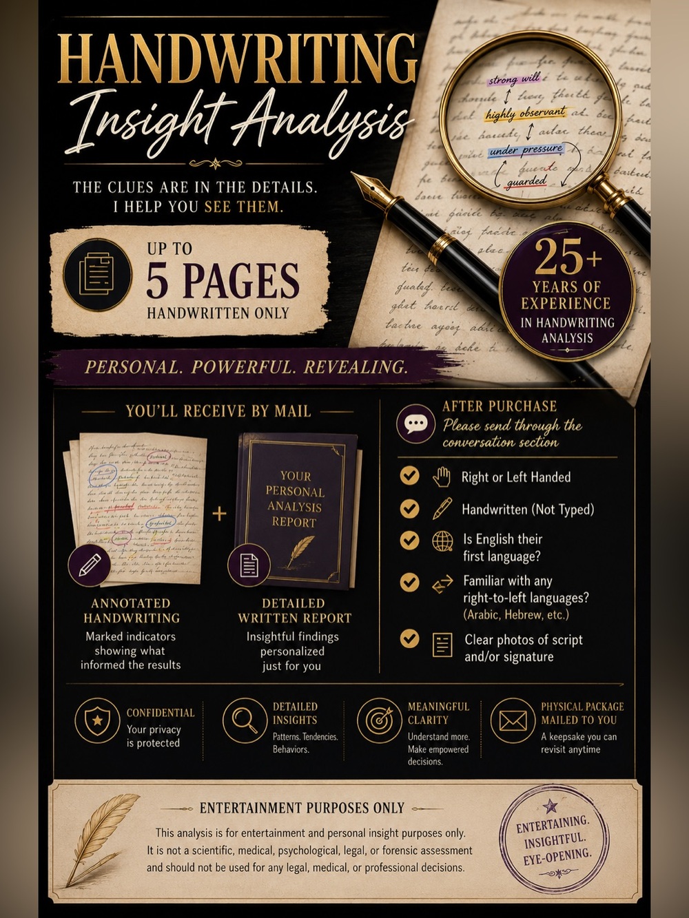 Keepsake Report of Handwriting Analysis Annotated from your uploaded file